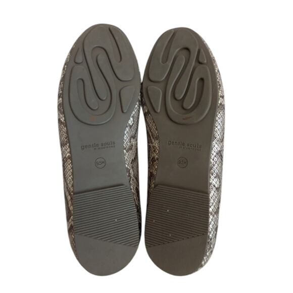 Gentle Souls Kenneth Cole Eugene Ribbon Bow Leather Snakeskin Loafers Flats 9.5 - Picture 6 of 10